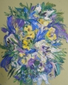 "Bouquet"<br />
(2006, color cardboard, oil, 21х17сm)