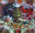 "Still Life with the Samovar"<br />
(1987, oil on canvas; 90х100сm)