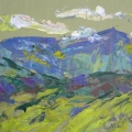Mountain landscape<br />
(2006; colored cardboard, oil; 15х15сm)